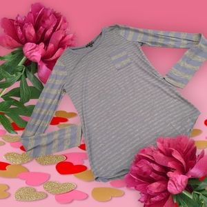 #2078 Poof NY stripe top women M